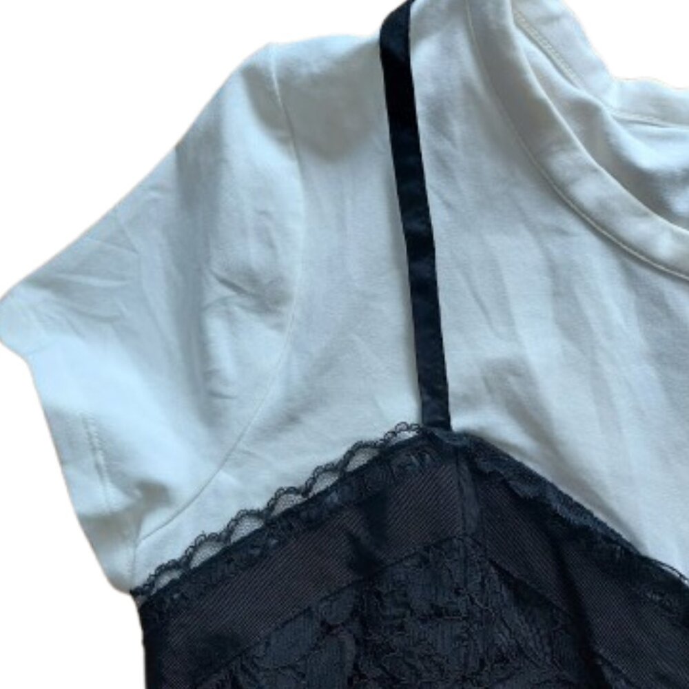 Short Black and White Baby Goth Dress Size Large - Picture 3 of 5